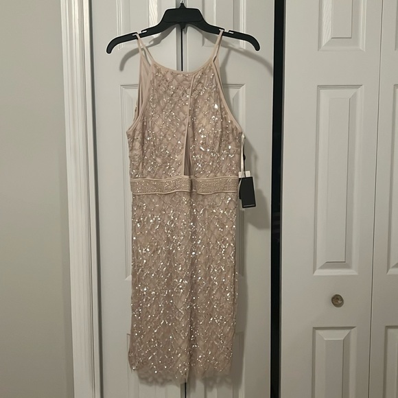 NWT, Aidan Mattox  size 10 champagne color cocktail dress
Sparkly, sequins - Picture 2 of 5